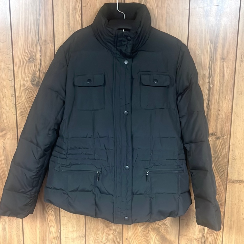 Women's KENNETH COLE REACTION Black zip down jacket with pockets XL